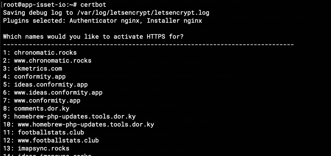 Certbot A screenshot of Certbot