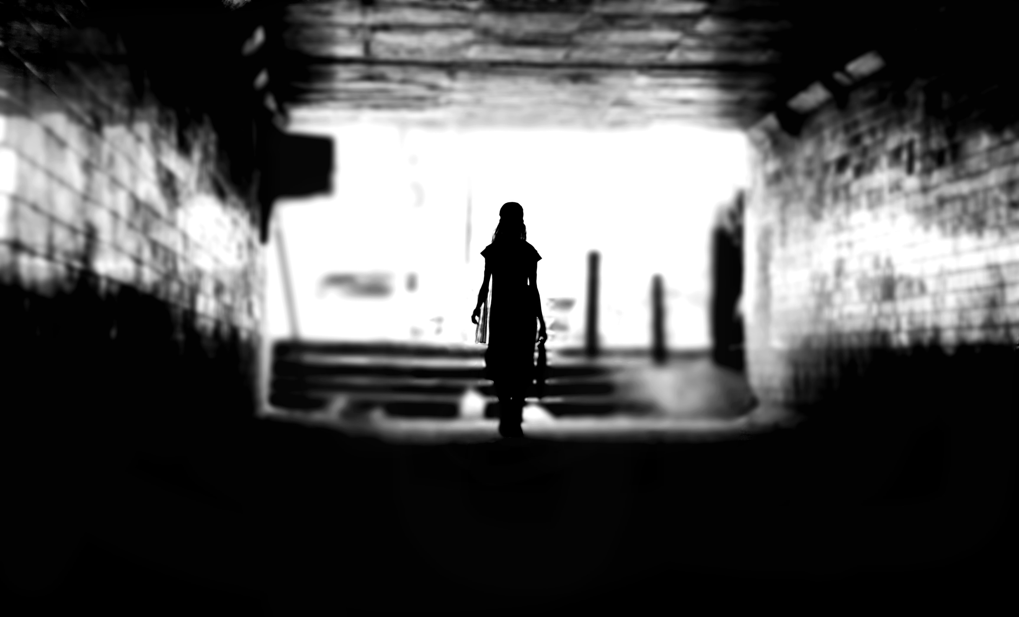 Silhouetted woman